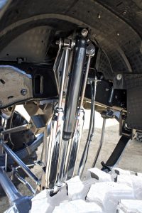 Three Skyjacker shocks are used on each side to smooth out the bumps while Pigg and his family are cruising down the road.