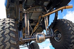 From the rear you can see how clean Pigg keeps his truck and polished stainless steel exhaust system.