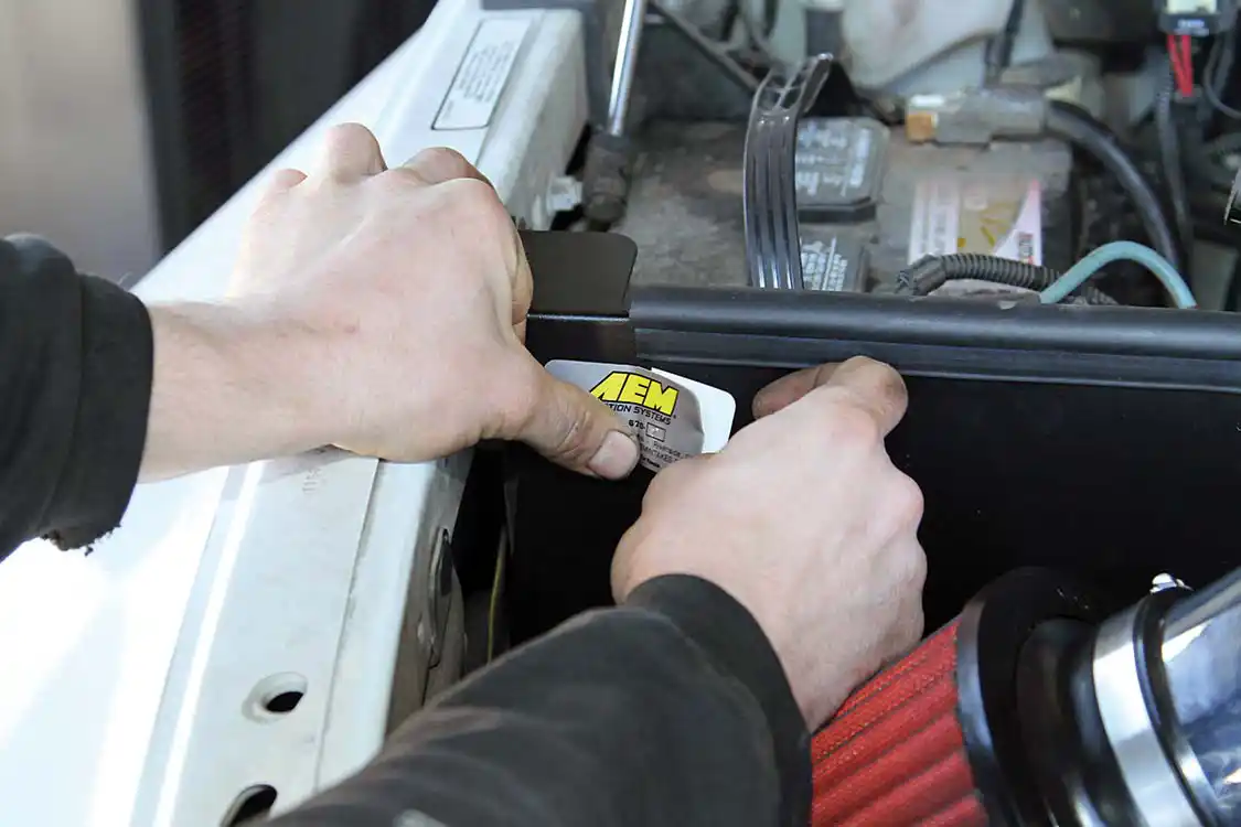 Grubb installed the CARB OE label in an highly visible location in case regulations