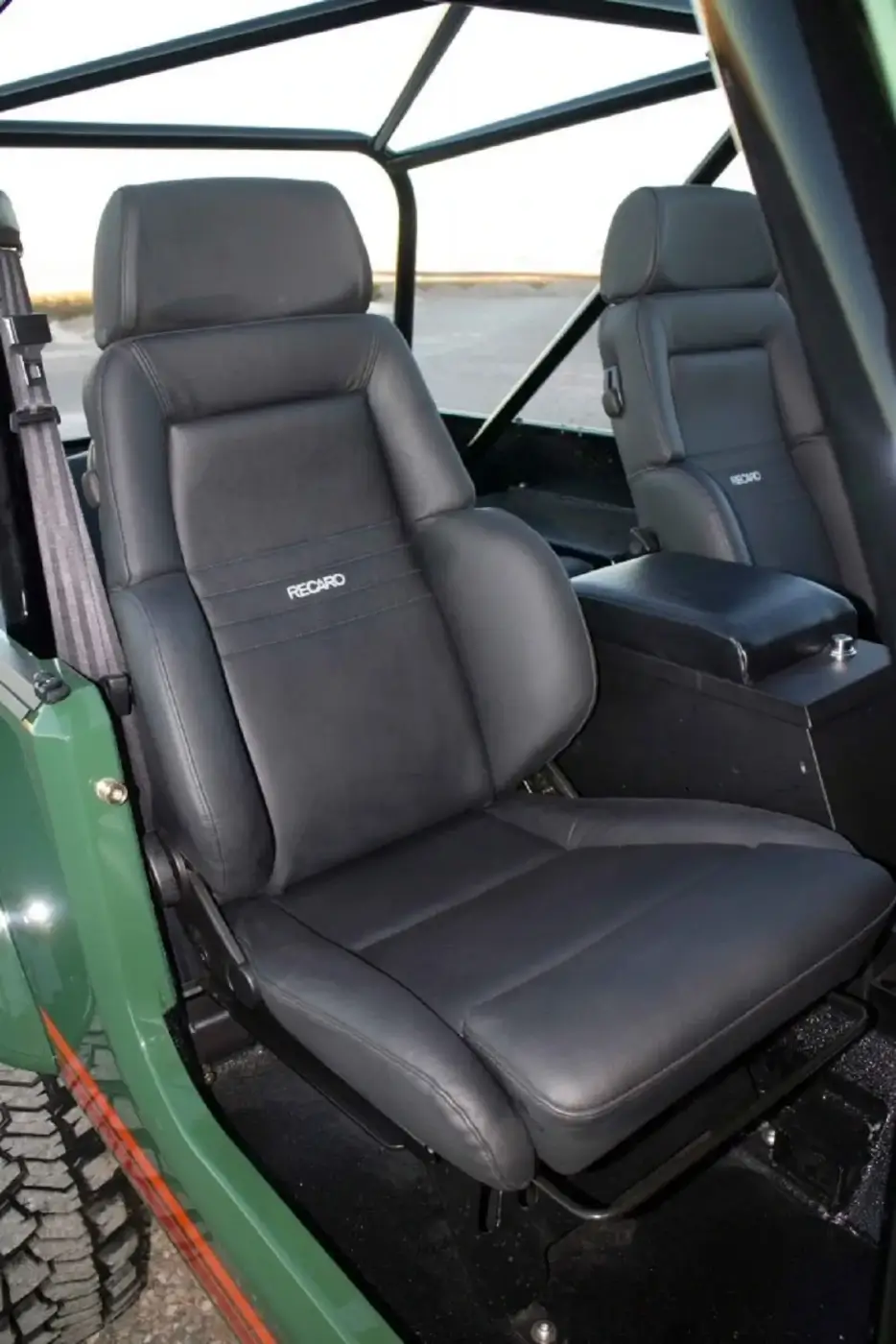 front gray leather seats from Recaro