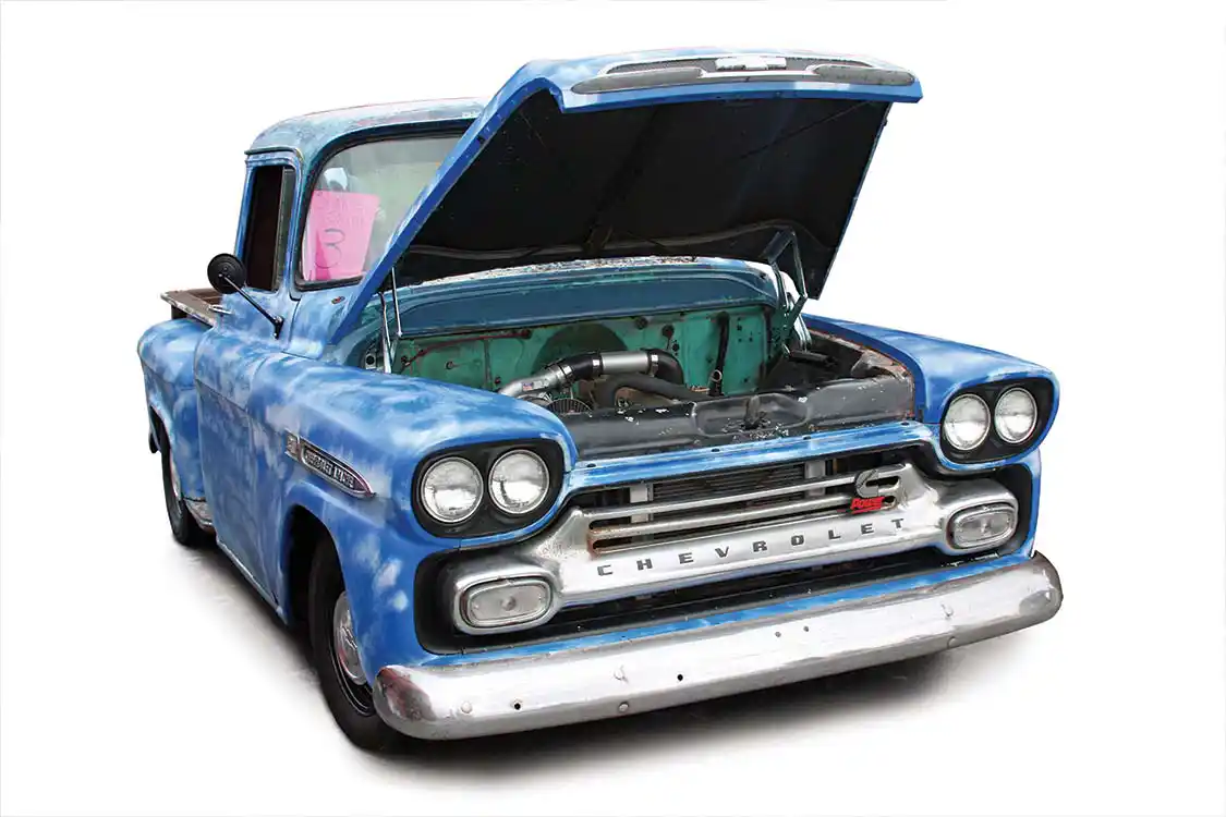 cool Chevrolet Apache sports a non-intercooled 12-valve Cummins