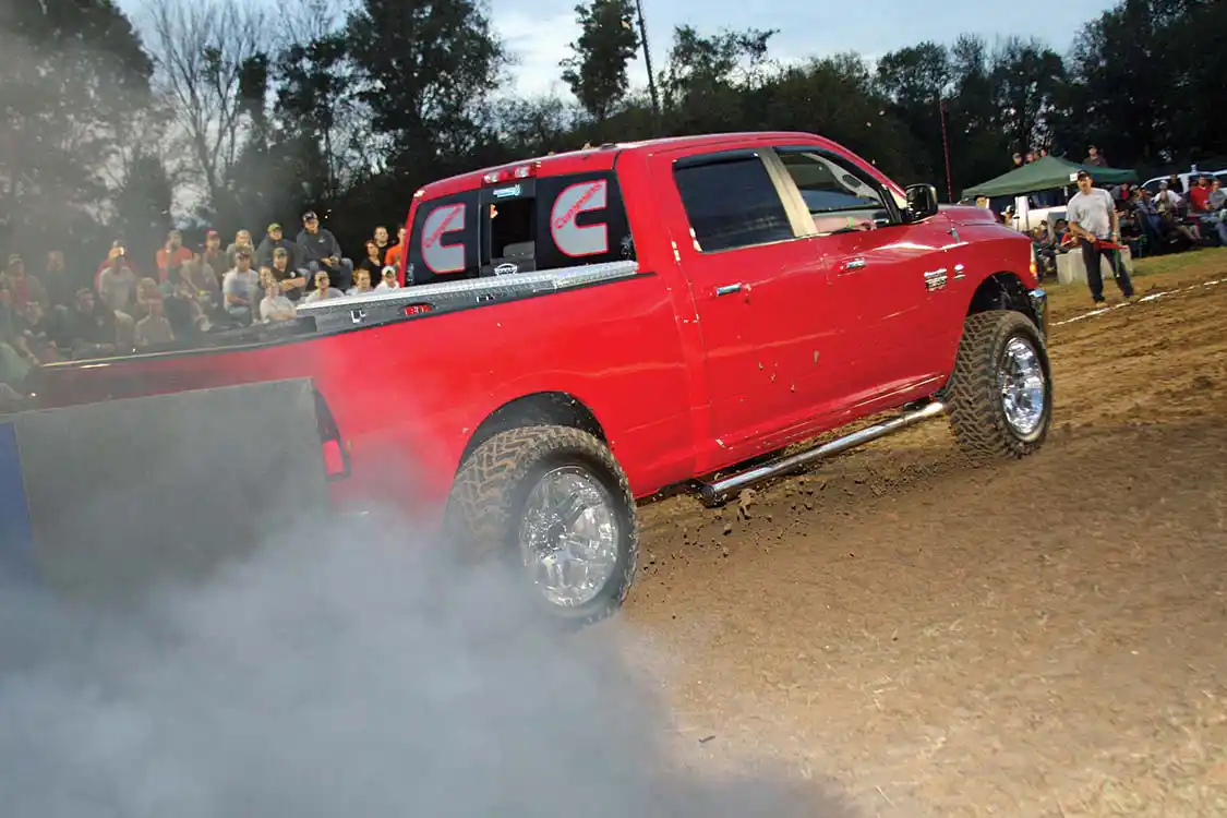 bright red Dodge in the Valley event