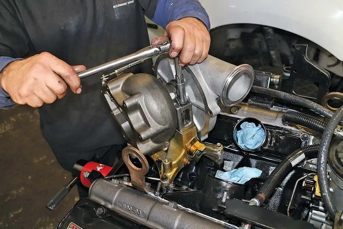 The new Applied Performance turbo is almost the same size on the exterior, as the OEM unit.