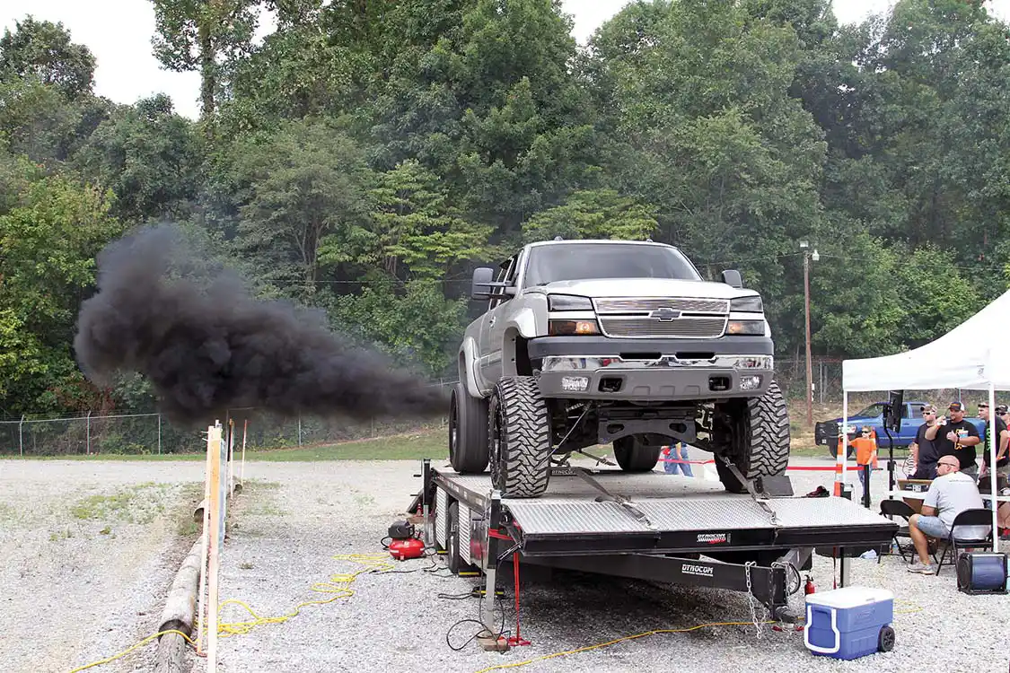 This massive Chevy barely fit on the dyno, but spun the rollers through those huge Toyo tires nonetheless.
