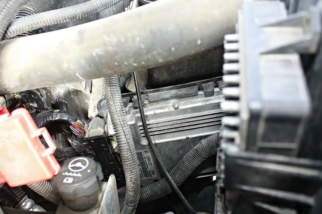 Located just inside the driver-side fender well, is the Duramax engines command center, the ECM
