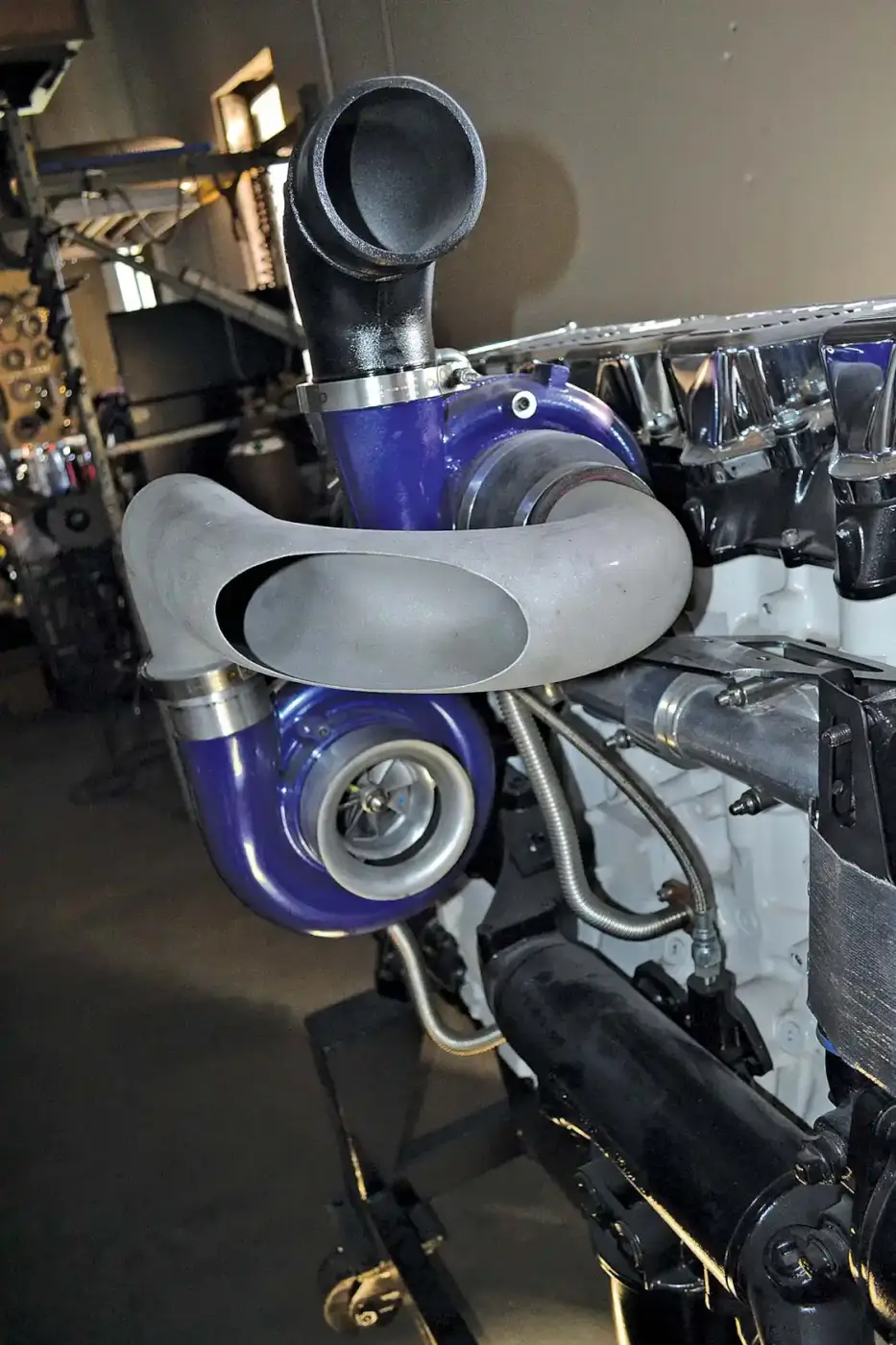 Check out this cool compound turbo setup that's being developed for a large CAT engine.