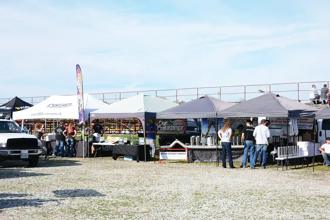 Vendors row is a good place to look for new products and ask questions of the manufacturers’ reps. The crowds come and go, depending on how hot the track action is at the moment. 