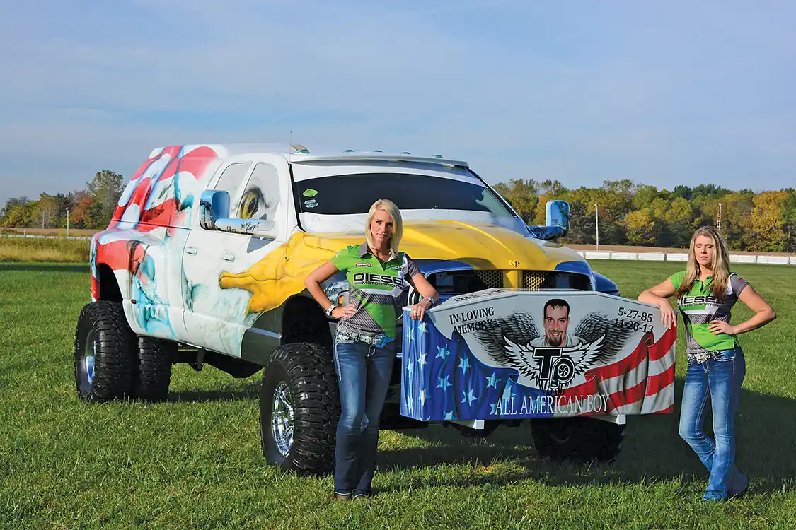 Dan Toops won the Show-N-Shine in his “American Dodge.” It was built in dedication and remembrance to all armed and civilian service people and his son who was a young leader in the diesel industry.