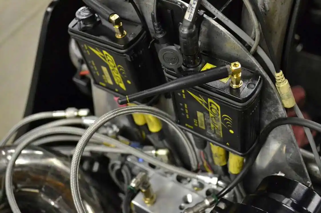 One of the most invaluable tuning tools on the dragster is this <a href="https://www.corsa-inst.com/index.html">Corsa</a> data logging system, which is used to monitor intake and exhaust pressures, output shaft speed, engine and oil temperatures, turbo speed and even crankcase pressure, so the team can head off problems before catastrophic damage occurs.