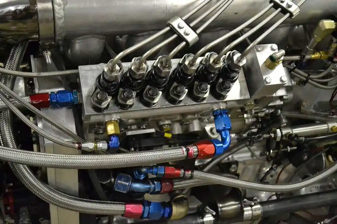 The P8600 injection pump was built in-house at Scheid, and features 14mm plungers, a custom pump cam, and Scheid's own proprietary coatings, which increase durability. For most tracks, the pump is set at a whopping 1,000cc of fuel.