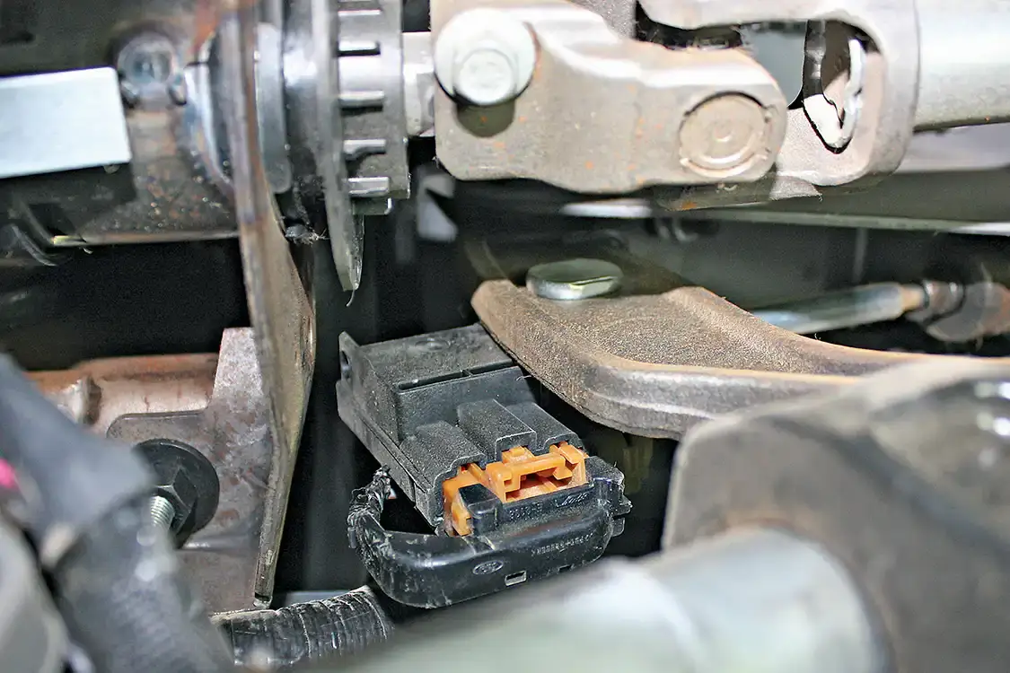 13. The VVT module will tap into the factory brake pedal wiring harness so it can receive signal from the brake pedal to know exactly when it needs to turn on/off based off the driver’s input. There’s one wire within the harness to tap, which will be easier to access if you disconnect the harness from the pedal assembly all together.