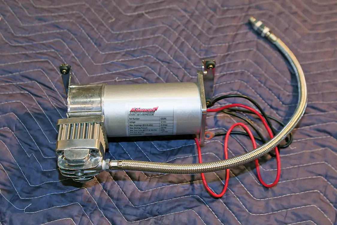 2. This kit is more than just loud horns: it's a complete onboard air system. Unlike many lessor units, the Kleinn 150-psi compact air compressor features a 100-percent duty cycle, so it can run a long time without requiring cooldown.