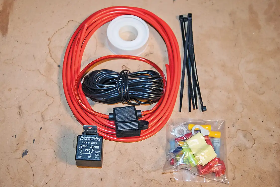 4. No proper onboard air system is complete without quality electrical components. The Kleinn system comes with a relay, inline fuses and quality wires for a carefree connection-- the last thing you need is a flat tire and a shorted-out air compressor system.