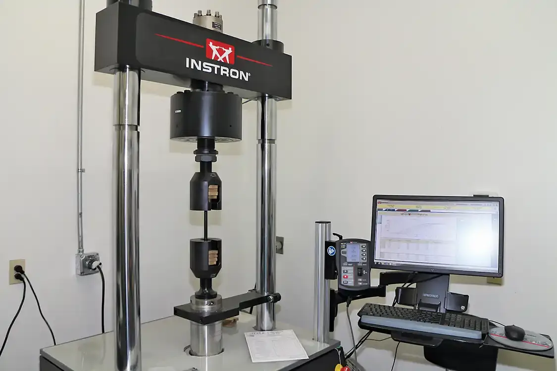 Each batch of ARP bolts is put through rigorous testing before being packaged for shipping. This Instron unit pulls the bolts apart and then registers the force needed to make them yield and break. Bolt stretch and other factors are checked here to ensure your bolts are perfect for your high-power needs.