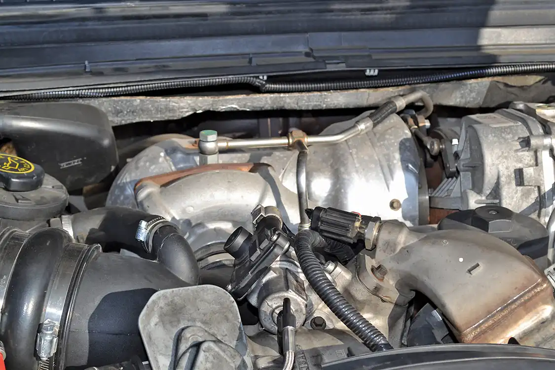 Perhaps the most exciting of the OEM truck turbocharger setups, the 6.4L <a href="https://www.powerstrokediesel.com/">Power Stroke</a> engine featured compound turbochargers, which had enormous airflow potential.