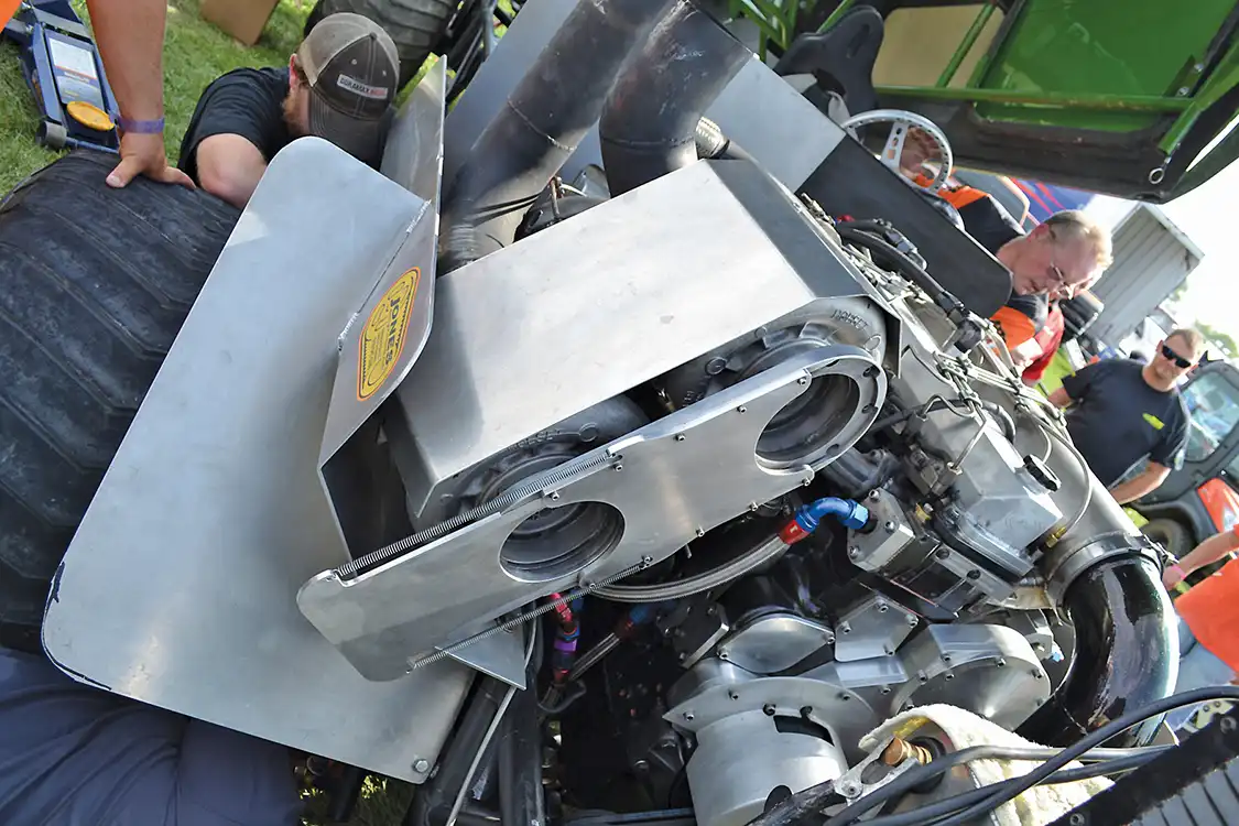 The most extreme cases of turbocharging involve sled pulling, where two large-frame turbos (like HX82s) are used to blow into a third turbo, which then sends the air to the engine. With intercoolers and boost pressures above 150 psi, these systems are capable of more than 2,500 horsepower.