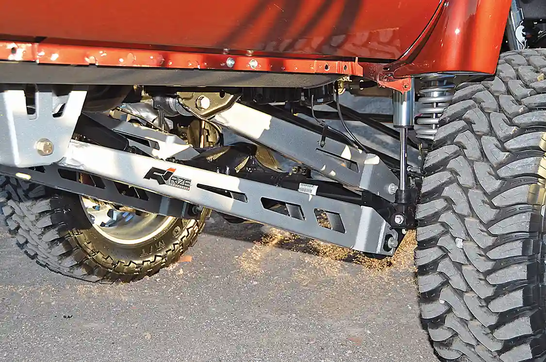The Rize 4-link system allows for better travel of the suspension during extreme driving conditions.