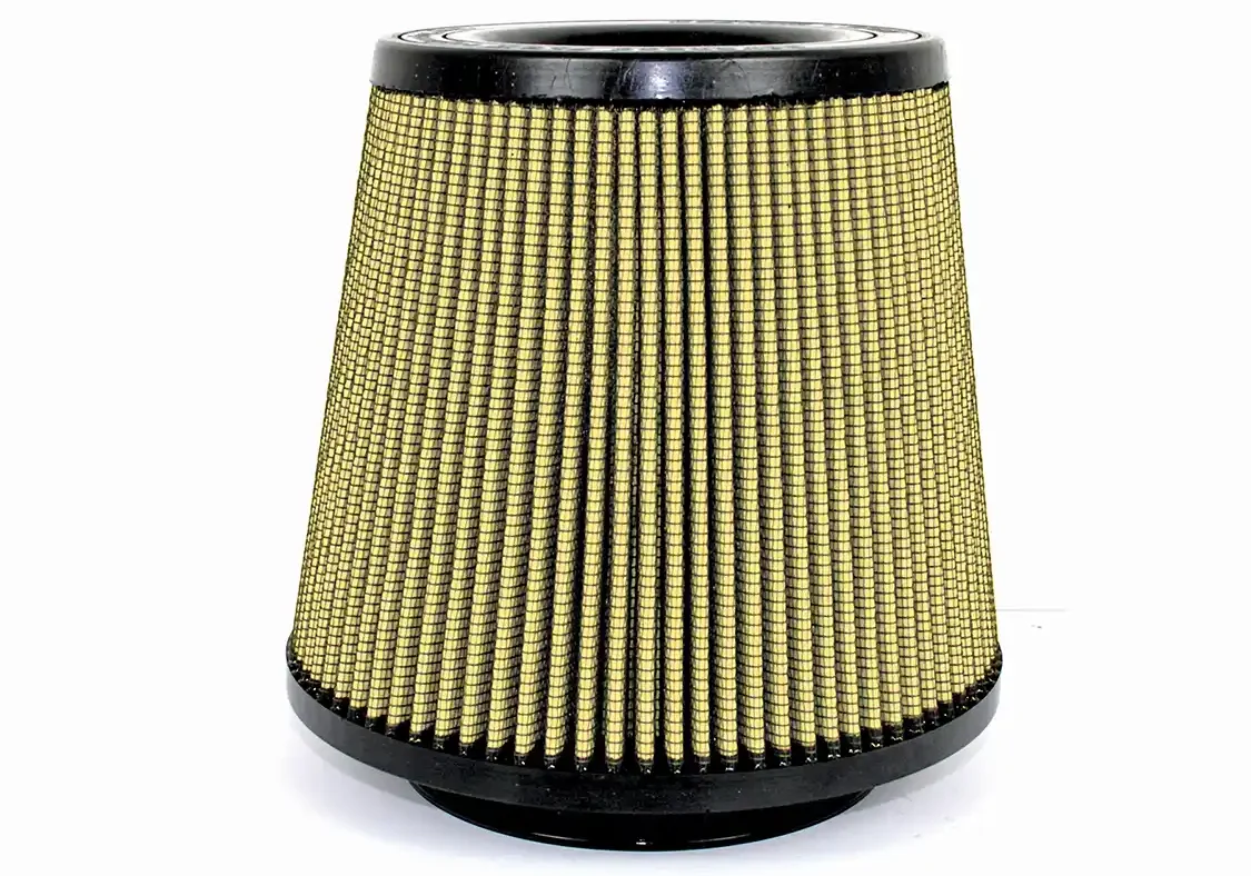 aFe offers three options in filter media, Pro Dry S, Pro5R and Pro Guard 7. The different media offer different flow rates as well as different contaminate trapping abilities. We elected Pro Dry S as it is washable and, since it is a “dry” type filter, oiling is not required, making maintenance a breeze.