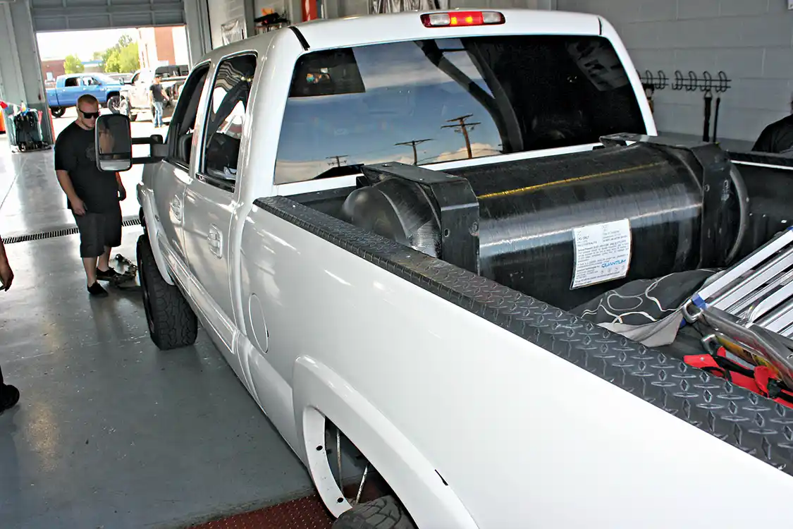 Compressed Natural Gas conversion has been becoming more and more popular over the most recent years due to the high cost of diesel fuel, but seeing a CNG powered truck at a dyno competition is something still fairly new. This 2003 LB7 Duramax, owned by Matt Bingham, put down 508hp, earning him a spot right near the top of the Stock Turbo class.