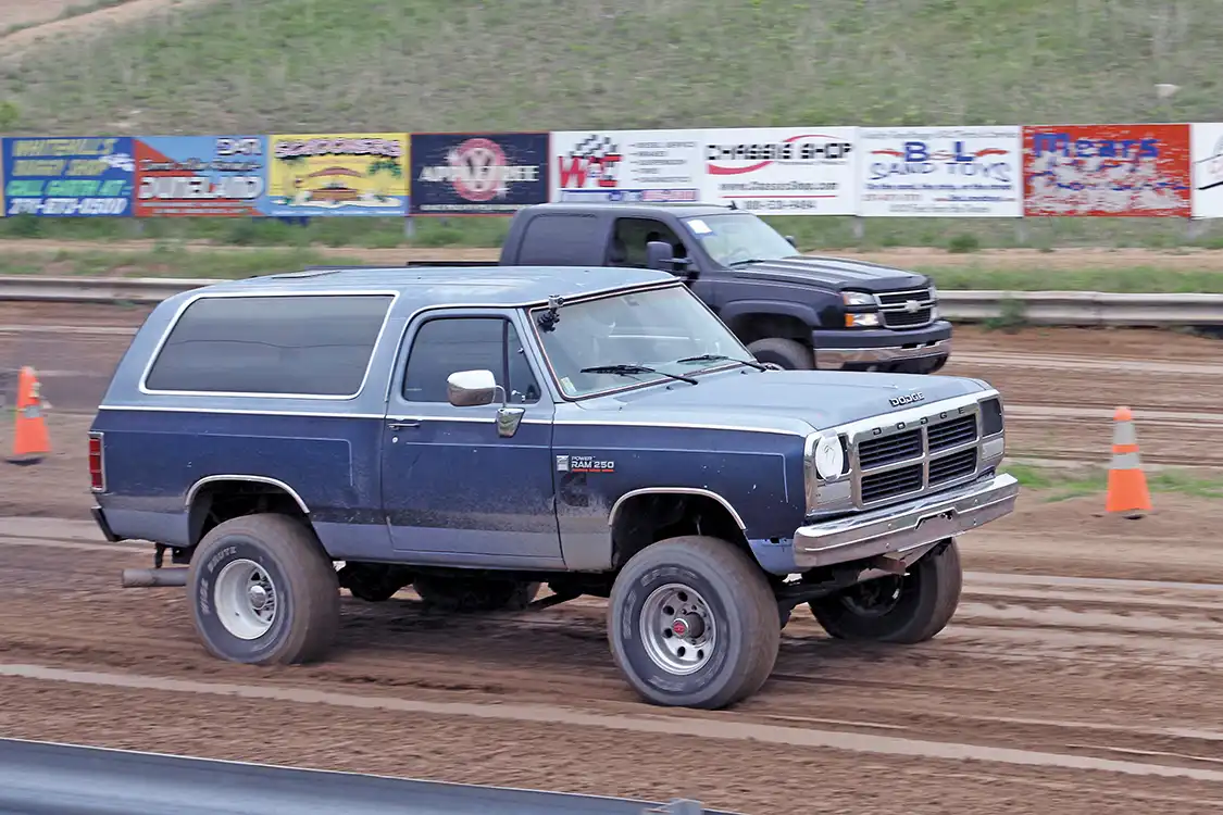 Brett Glavich competed with his Cummins-powered 1991 Dodge Ram Charger, making it as far as the quarterfinal round.