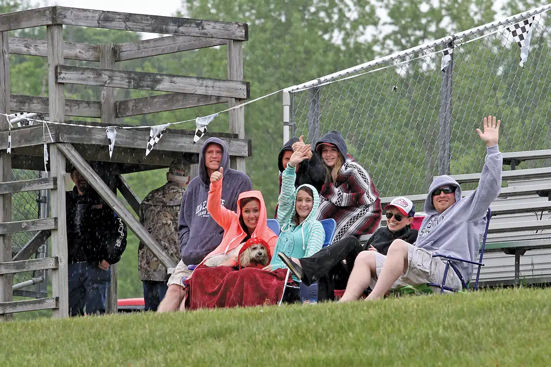 This group of diesel enthusiasts did not let the rain dampen their spirit.