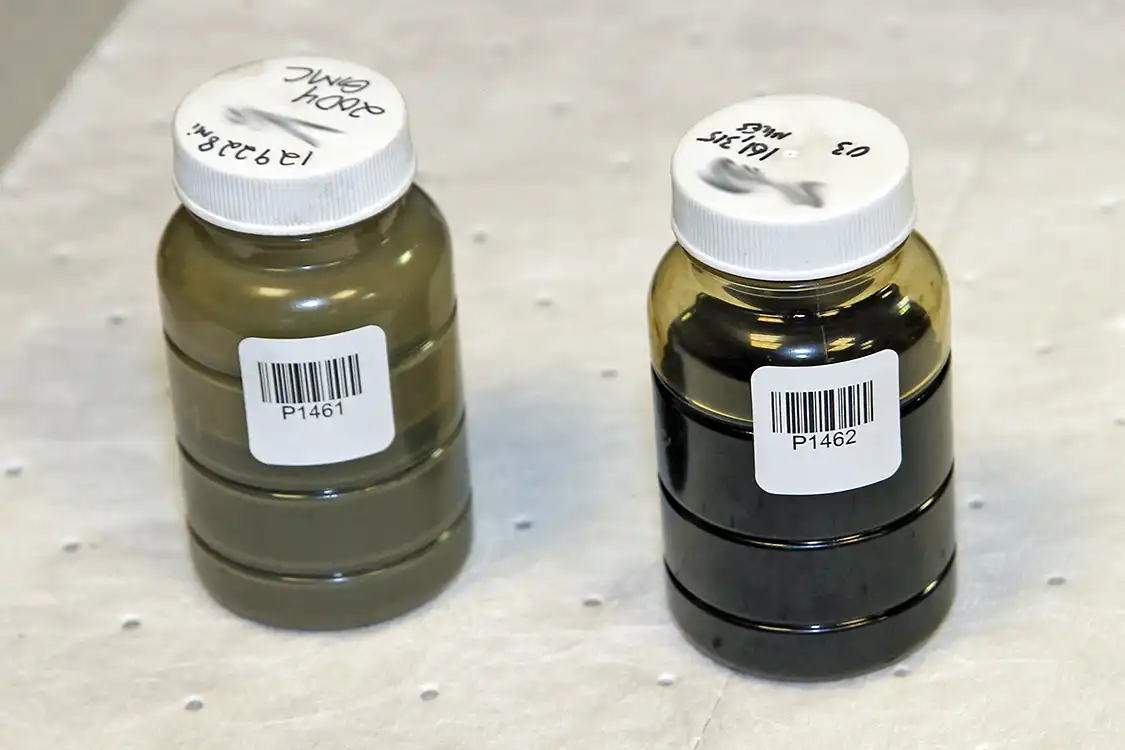 7. Each sample bottle gets its own unique number and bar code so that it can be logged and scanned at each test station to be sure that the test results correlate to the proper sample.