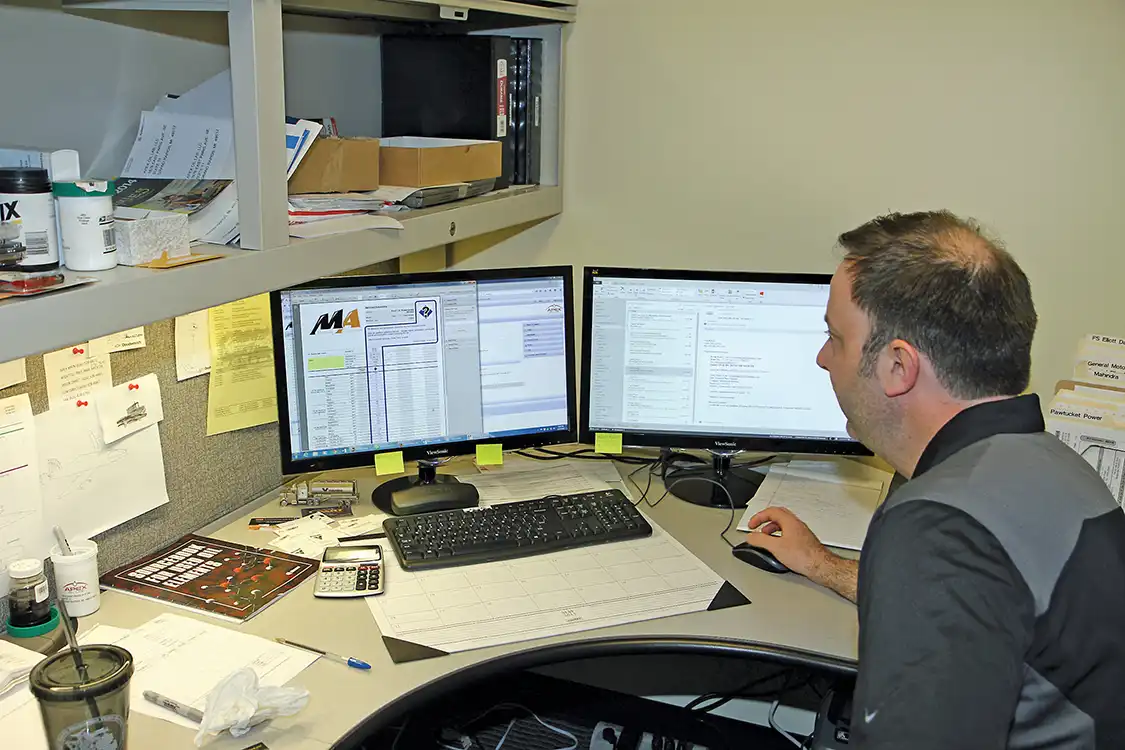 15. Once all the test results are completed and compiled, an Apex technician, in this case, lab owner Jason Rainey, analyzes the data. Along with the data results, the technician relies on years of oil-industry experience to provide recommendations for service intervals and maintenance needs that should be addressed.