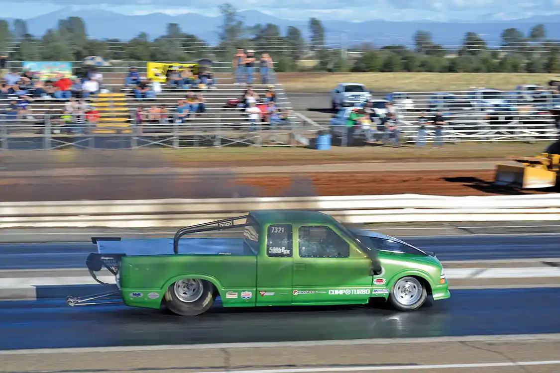 Brad's been through a few different turbos, as 100+psi of boost isn't easy on compressors. His current setup from Gillette Diesel features a billet-wheel 78mm turbo, with a large 1.25 A/R exhaust housing to keep drive pressure down.