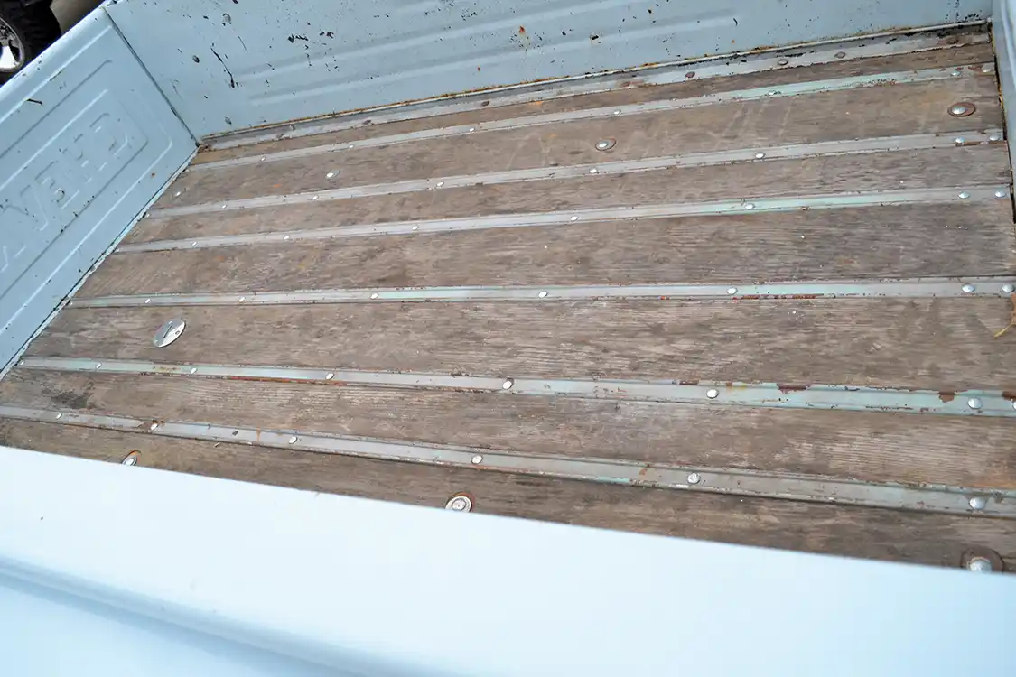 The wood in the bed is the same as it was in the '80s when the truck was built, and has held up remarkably well over the years. Even though it might not be as tough as steel, Bill just didn't have the heart to replace it.