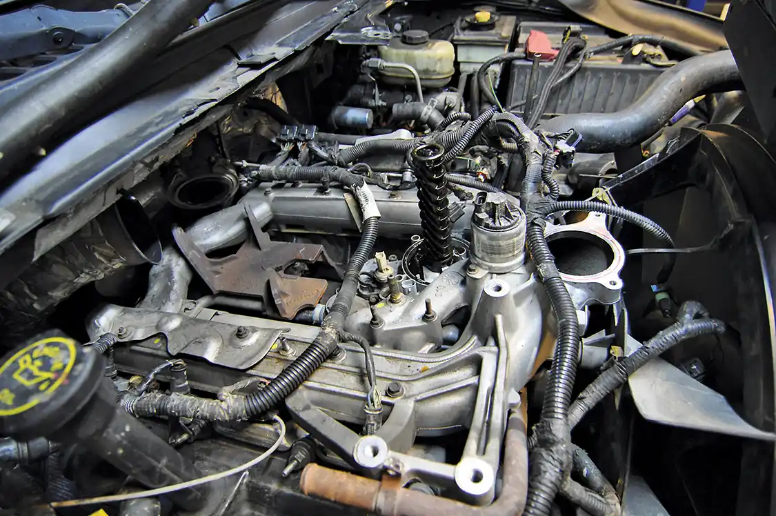 5. Next to come off the engine were the intake, turbo pedestal and EGR cooler. The intake was then taken to a local shop for sonic cleaning to rid the inside of any soot and oil build up. Just a smart extra step Bullet Proof Diesel takes to remove restriction in the intake and prevent contaminants from entering the cylinders after start up.