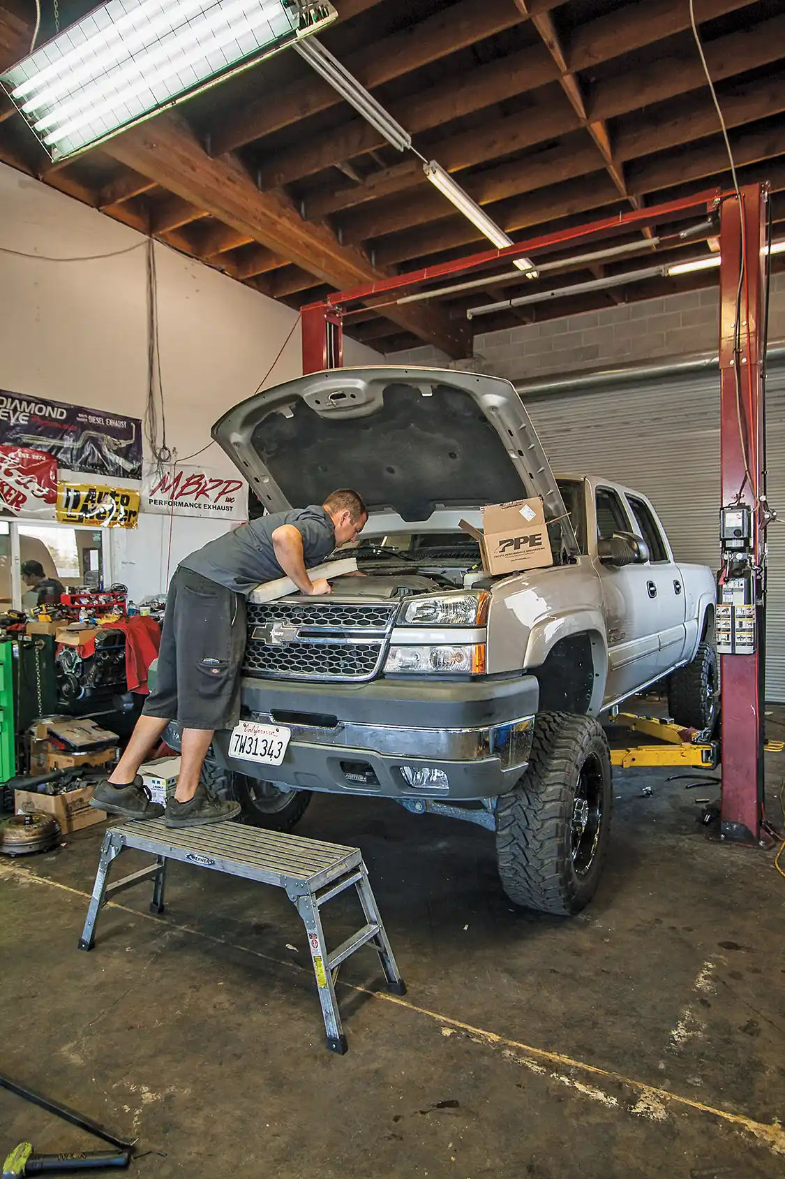 1. Master tech Ethan Barker of <a href="https://leftcoastdiesel.com/wordpress/">Left Coast Diesel</a> helped us install the trio of affordable fueling modifications that made significant improvements in acceleration on our test truck, especially out of hole.
