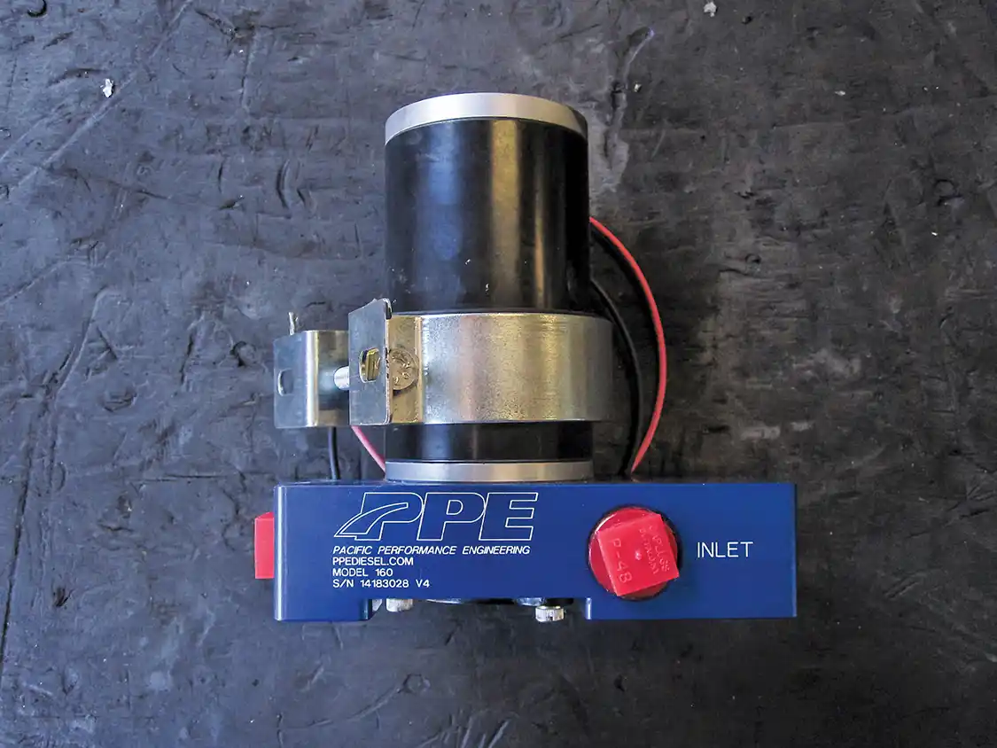 14. Here’s the PPE Lift Pump. The compact design fits in tight spaces and features a billet aluminum base with a quality, serviceable motor that flows up to 160 gallons per hour (GPH).
