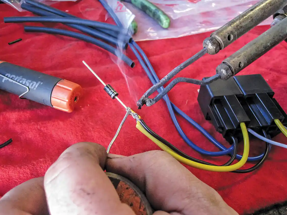 22. The Lift Pump comes with all the proper electrical components, and we decided to utilize the Dual Relay kit for added insurance. Don’t forget to solder in the small diodes and other included electrical components.