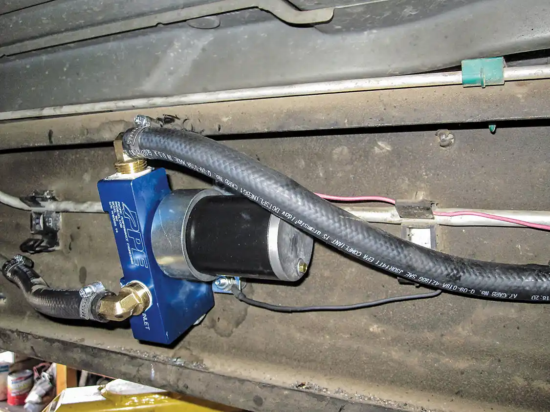 25. Here’s the PPE Lift Pump installed and ready for flow. The quiet motor coupled with the rubber mounts makes for a near-silent experience. Seriously, unless you’re listening for it, you’d have no idea it was there.