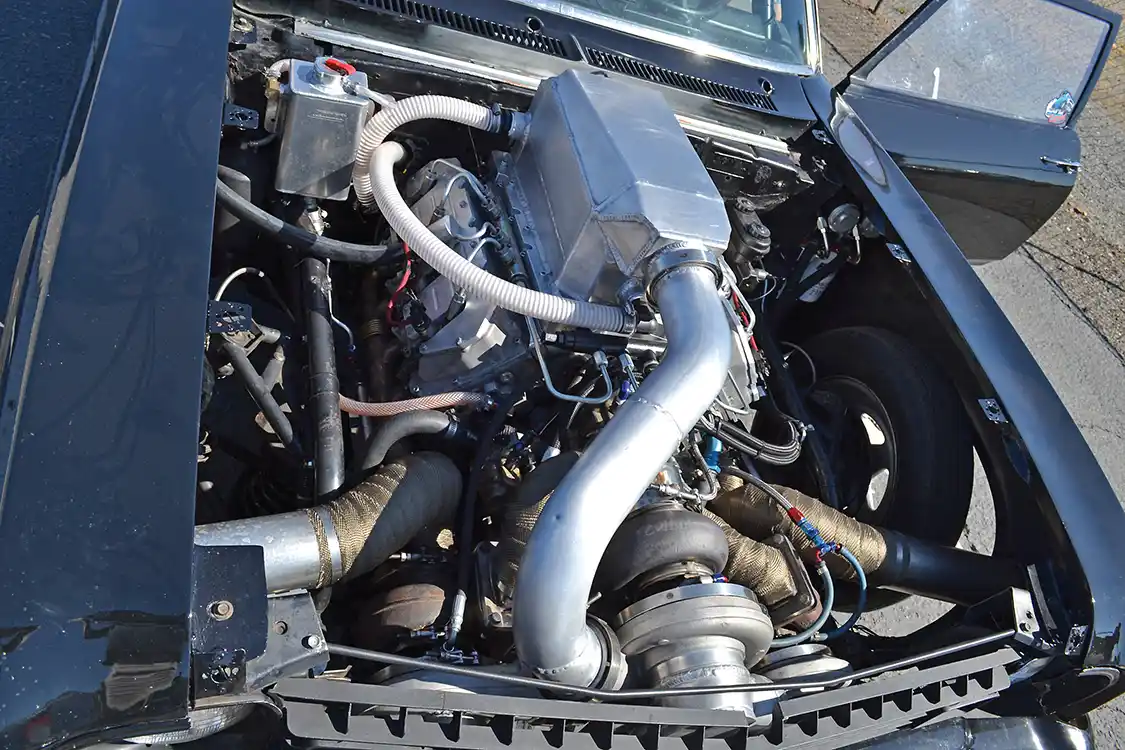 As the drag racing action begun, one of the rowdiest vehicles on the premise was this triple turbocharged nitrous-huffing 1973 Nova, which has run a best of 9.15 in the quarter. In Redding, the Nova slipped and slid to a traction-limited 10.0-second elapsed time, at a blazing 155mph.