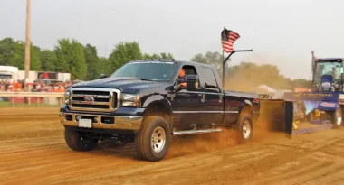 Putting his Cummins-powered Super Duty tow rig to work was Corey Finch. But although the ZF-6 shifted, 2005 Ford sends a respectable 680 hp to the ground, a hurt dual disc clutch hampered his efforts to make it to the top in Open Street.