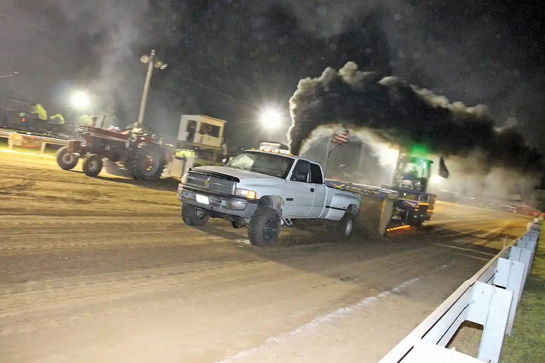 Another strong running 12-valve candidate in the Work Stock Class was Morgan Primm’s Dodge Ram 3500. This truck takes advantage of class rules, which allow Cummins powered vehicles to use a T4 flanged, S300-based turbocharger. Unfortunately, some clutch gremlins shut Morgan down a tad early in his run.