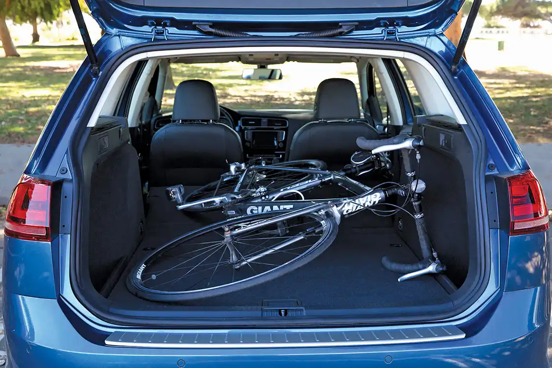 The Golf SportWagen is roomy enough for a mountain bike or a few dogs in the back. If you lead a sporty life, or have a large family, the extra room will be much appreciated. Compared to the last generation Jetta SportWagen, it has slightly more passenger space and legroom.