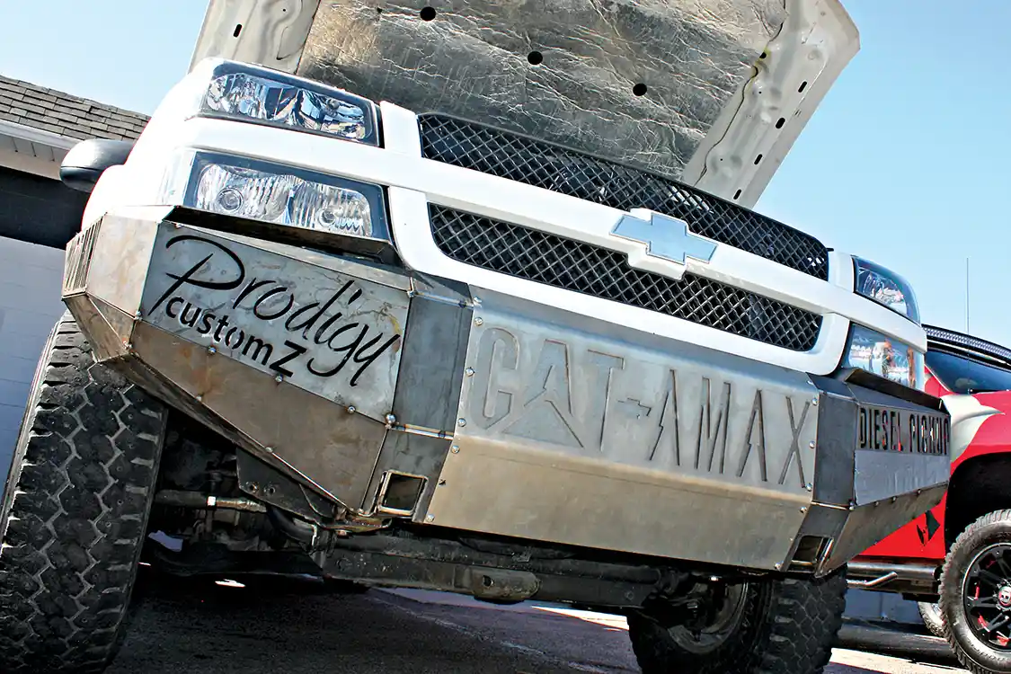 Dan Madden had an unfortunate run-in with a cement barrier in his ‘Cat-a-Max’ Duramax last season at a Diesel Motorsports’ dirt drag event when he couldn’t quite get the truck stopped in time. But it appears that it’s back with vengeance and ready for more. 901 hp was enough for a fourth place finish in the compound turbo class.