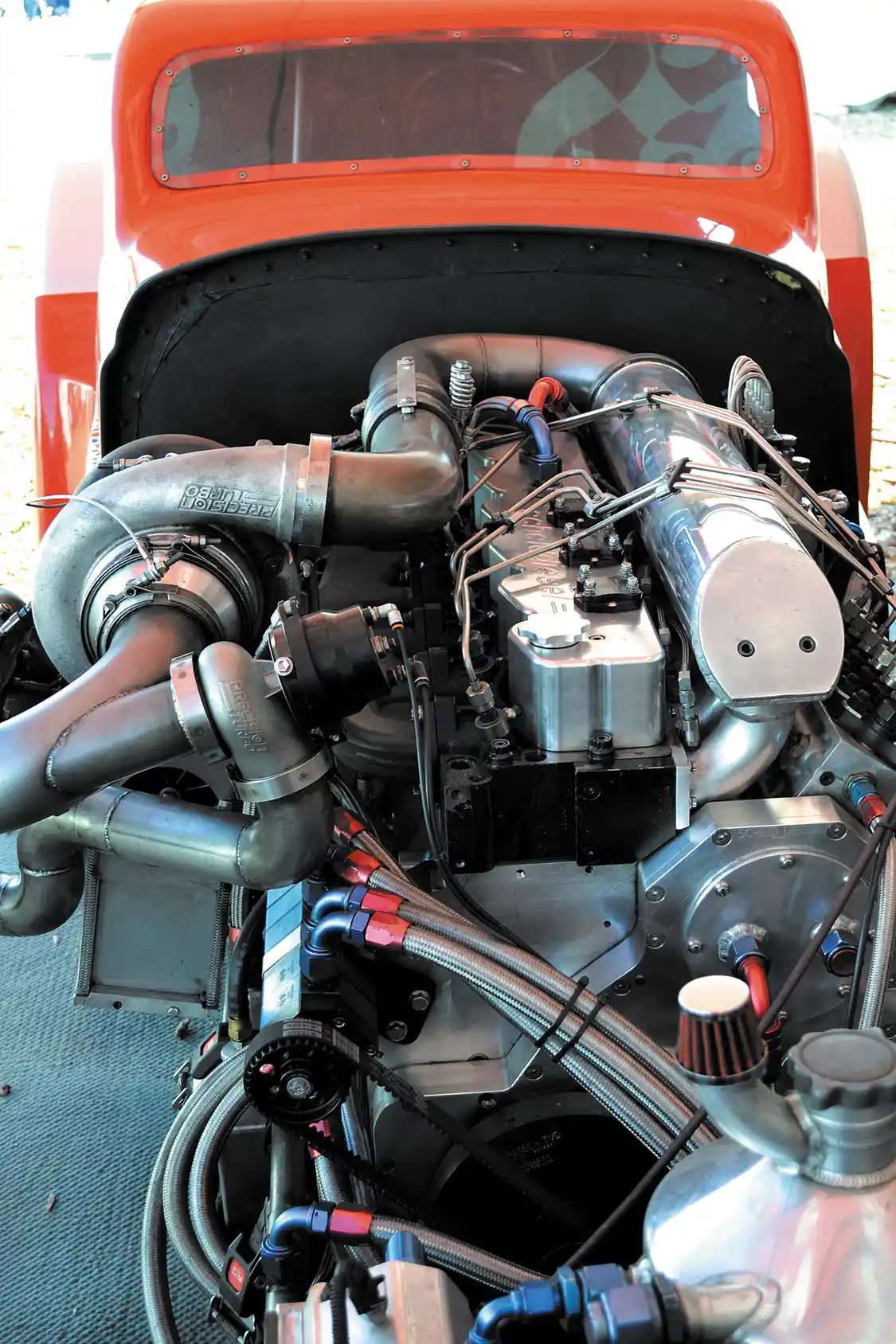 The fast '48 <a href="https://www.fiatusa.com/">Fiat</a>-bodied altered has a chassis built to Top Fuel Funny Car specs, and comes in at 2,670 pounds with driver and fuel. The engine responsible for the fast times is a 2,500 horsepower <a href="https://www.cummins.com/">Cummins</a>-based power plant that's built by <a href="https://www.scheiddiesel.com/">Scheid Diesel</a>. Capable of 6,000 rpm engine speeds and more than 3,000 lb-ft of torque, it's truly a monster.