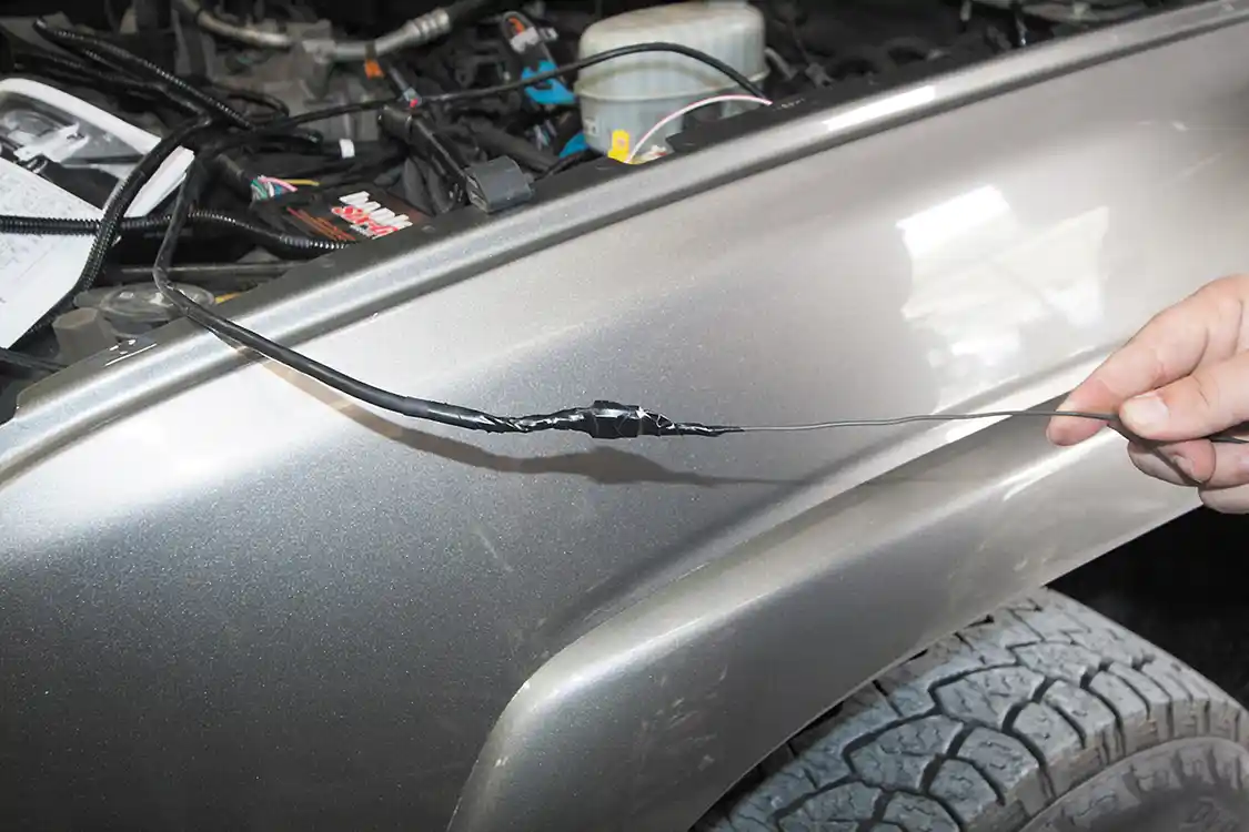 12. Now it’s time to go fishing—for wires that is! Actually, it’s time to feed the Banks connector into the cab so that it can be plugged into the dash-mounted iQ unit.