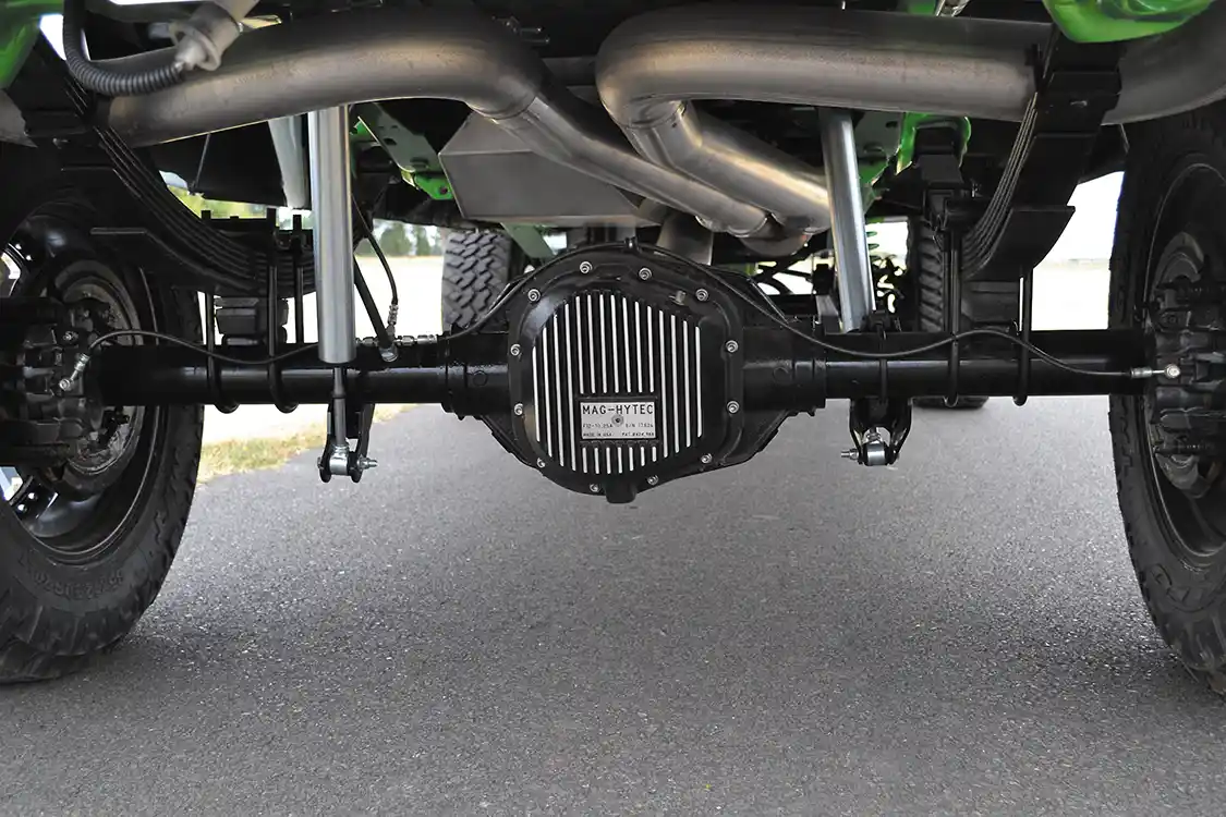 The rear of the Chevy hides a few more surprises: The rear axle was upgraded with a street-friendly TrueTrac locker, as well as a Mag-Hytec rear differential cover to keep fluid temperatures down.