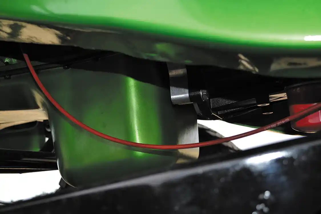 A big part of Bennett's build was incorporating the Allison 1000 transmission behind the Cummins engine, which started with an adapter plate from Destroked. The underside of the C30 also gives a glimpse of the workmanship that went into the truck from the frame on up.