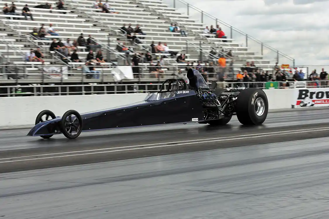 Jeff Dean’s slick looking <a href="https://www.dmaxengines.com/">Duramax</a>-powered dragster took home the win in the Pro Dragster class by making consistent passes down the strip.