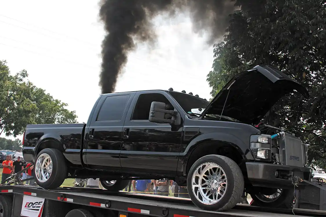 Clay Stewart’s 2008 Ford made nearly 1,200-horsepower taking the top spot on the Dan’s Diesel Dyno Friday afternoon.