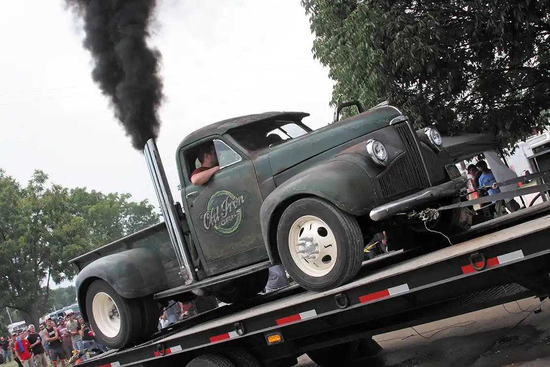 Mike Jarzembsla’s great looking Cummins-powered 1947 Studebaker makes good power too, putting nearly 900 horsepower to the rollers.