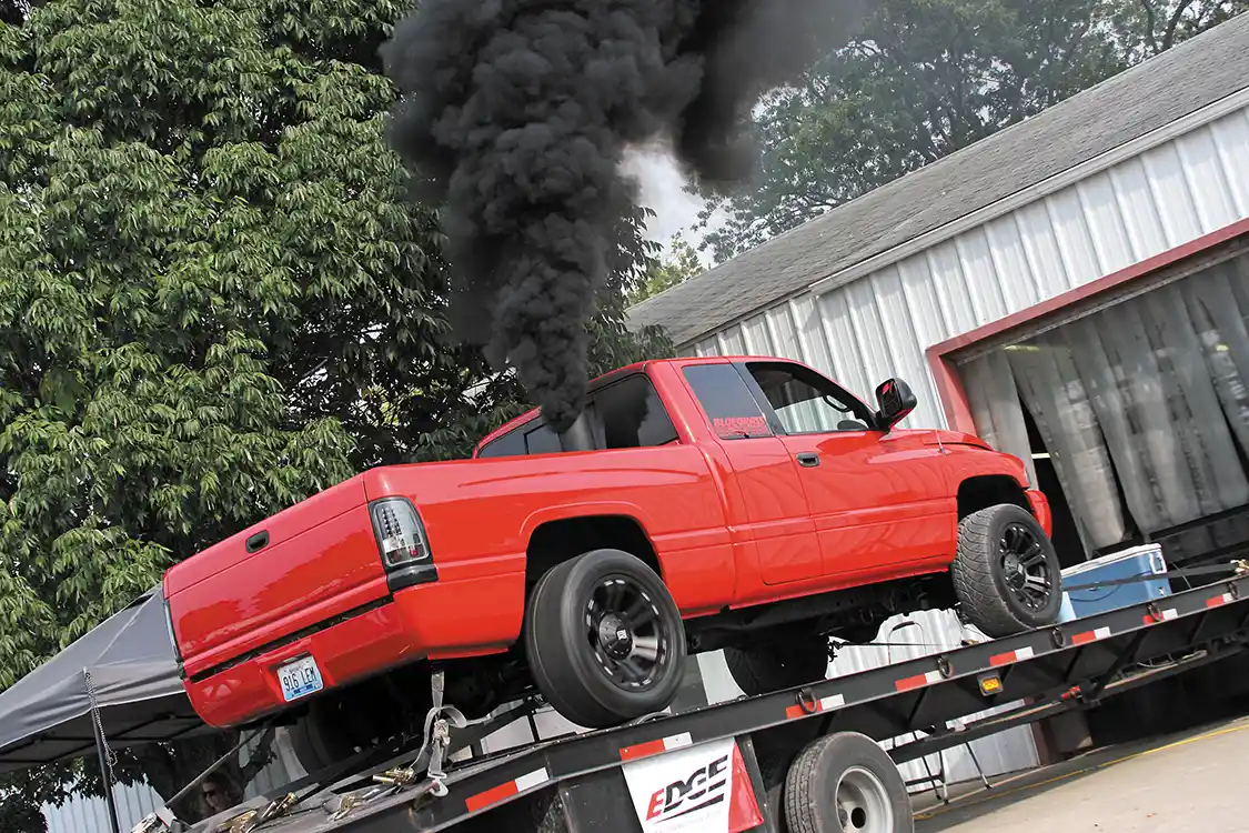 Chaz Giles’ bright red Dodge rocked the dyno rollers with over 1,100 horsepower Friday afternoon.