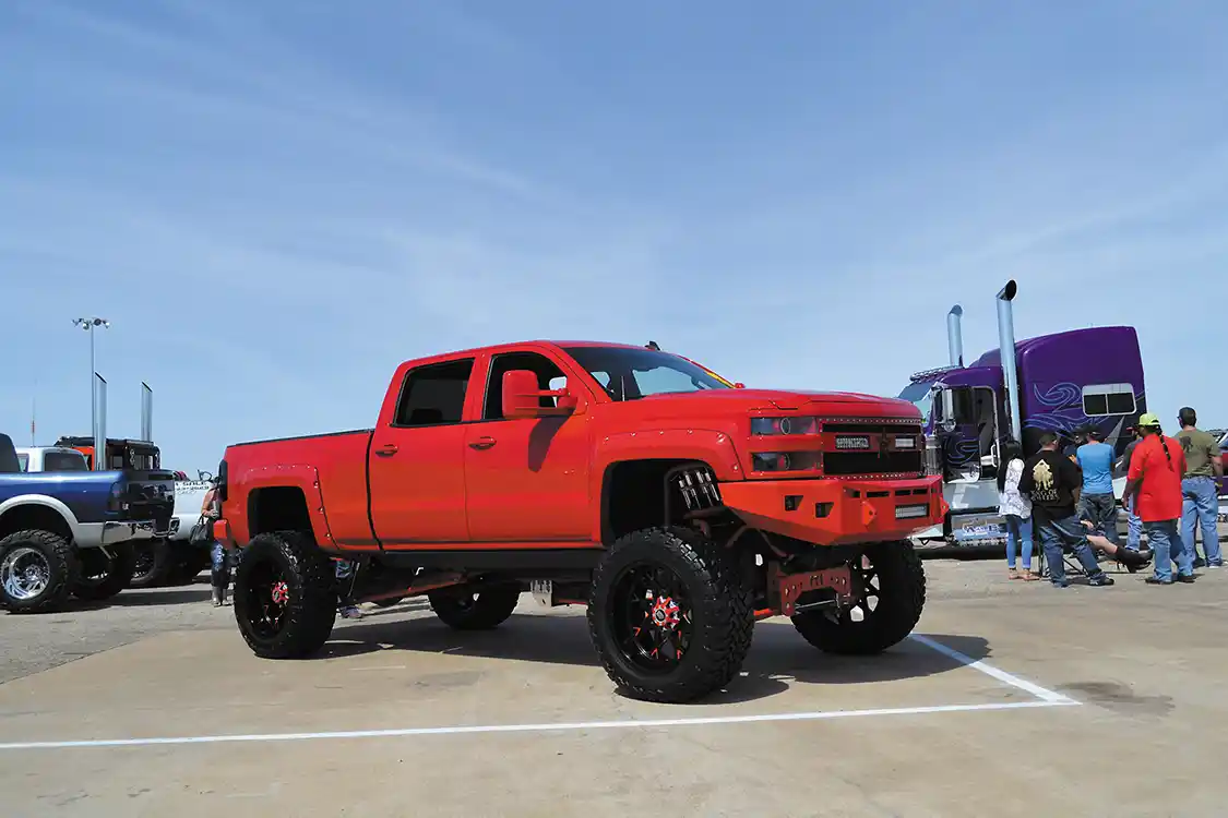 On Saturday, many trucks owners polished up their rigs to a bright sheen for the show 'n shine competition. This red Duramax-powered rig was one of the cleanest and most tastefully modified rides in attendance.