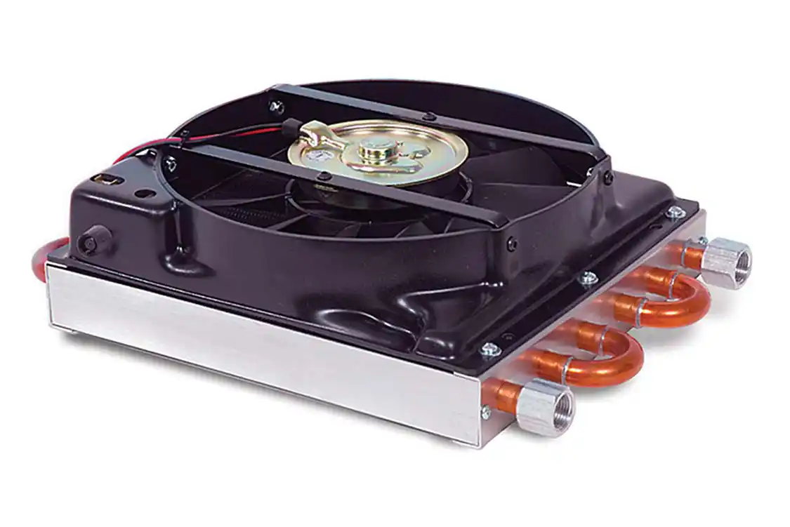 1. To really ensure that the transmission stays cool while towing uphill in hot weather, Juan got himself a 26,000 G.V.W HD remote cooler/fan from Flex-A-Lite.