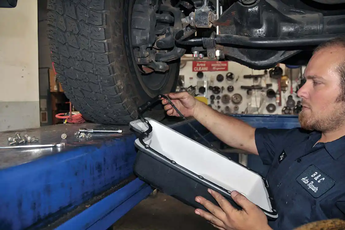 7. The transmission pan from PML holds a full 8 additional quarts of oil and has cooling fins on it. It’s stronger than the factory stamped steel pan and dissipates heat better. Hardware is provided because longer bolts are necessary to get all the way through the extra thick gasket flange. It can be installed using automatic transmission fluid compatible sealant or a factory gasket. Juan chose to use a new factory gasket.